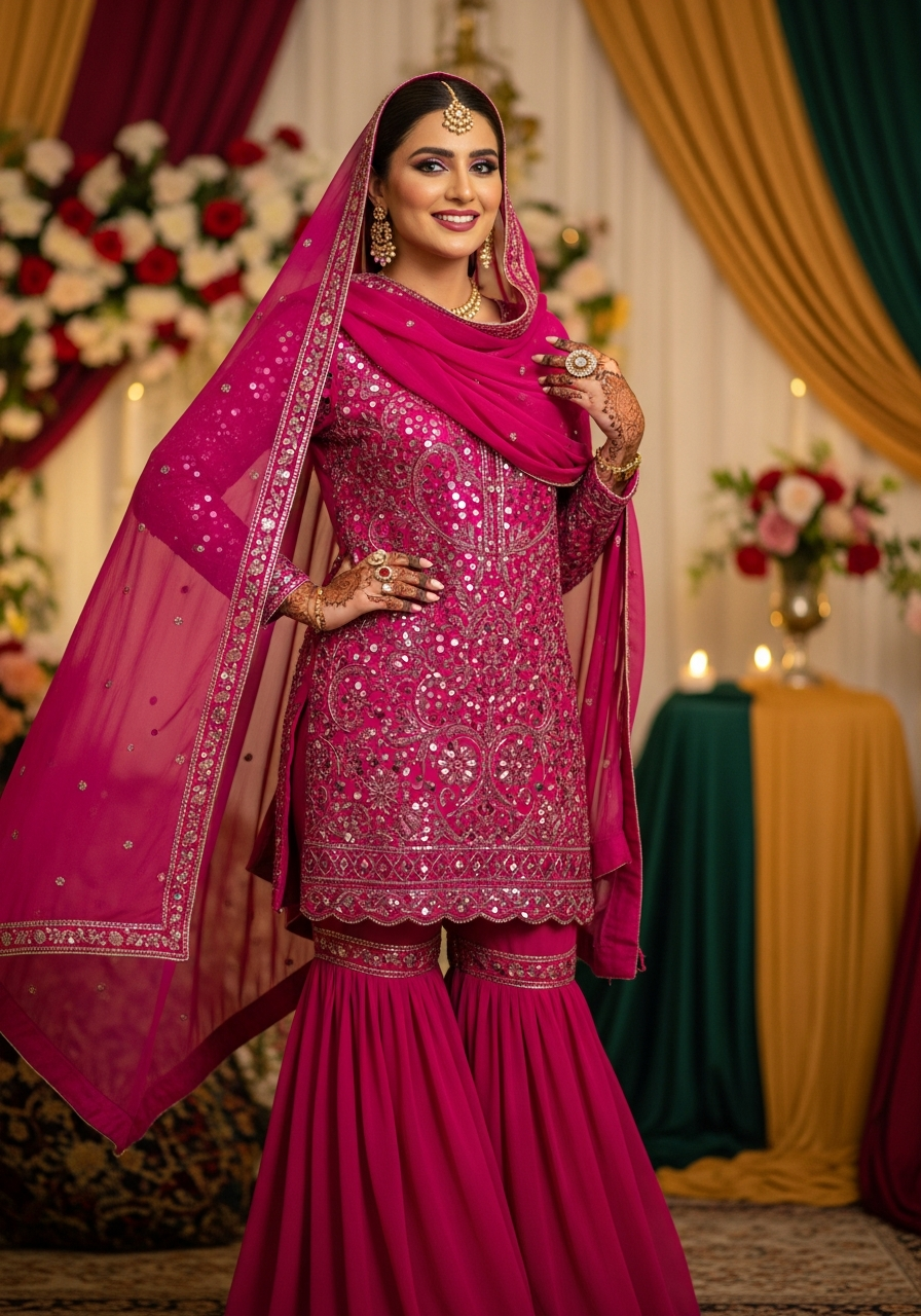 Mehndi Meeras Sharara Set