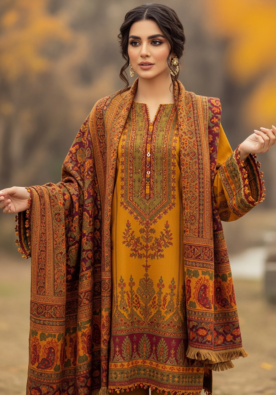 Nisha Printed Khaddar Winter